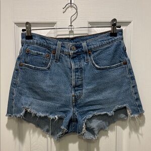 LEVI'S 501 High Rise Womens Denim Cutoff Shorts - Jazz Solo (Blue) Size 26